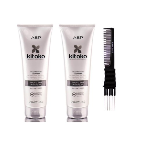 Asp Kitoko Age Prevent Cleanser (8.5 oz) with Teasing Comb Pack 2