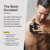 Tooletries - Body Scrubber & Storage Hook - 100% Silicone Scrubber for Deep Cleaning & Exfoliating Your Skin - Long Lasting Easy to Clean - Charcoal