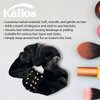 Kàllos 6 Pack Black Scrunchies for Hair, Bobbles Soft Velvet Elastics Hair Bands, Classic Scrunchy Hair Ties Ropes Ponytail Holder for Thick Hair, Hair Accessories for Women Girls