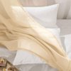 MIULEE 2 Panels Solid Color Sheer Curtains 84 Inch Length Elegant Grommet Window Voile Panels/Drapes/Treatment for Bedroom Living Room (54X84 Inch), Cream Beige