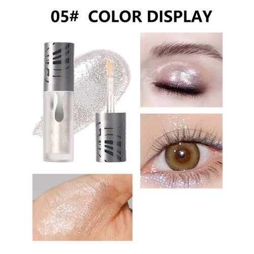 LYSdefeu Glitter Eyeshadow Liquid Shiny, Long Lasting, Quick-Drying, Opaque, Multi-Dimensional Eye Look, Korean Shimmer Crystals Eyeshadow, Eye Makeup Gift for Women, Girl-05#