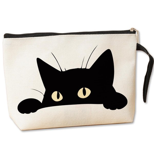 Jztco Cat Gifts for Women Cat Mom Gifts Cat Makeup Bag Cat Lover Gifts for Women Pet Cat Owner Bestie Best Friend Cat Stuff Toiletry Bag Cat Themed Gifts Graduation Birthday Gifts Cosmetic Bag