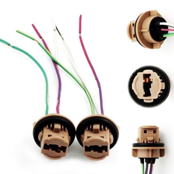 iJDMTOY 7440 7443 Wiring Harness Sockets Compatible with LED Bulbs, Turn Signal Lights, Brake Lights