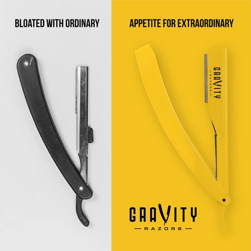 Professional Straight Razor - Ultra Exposed Straight Razor Kit with 10 Gravity Premium Blades, 2mm Exposed ("The OG")