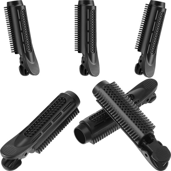 6 Pieces Natural Fluffy Hair Roller Clip Volumizing Hair Root Clip Naturally Fluffy Clamp Rollers Hair Styling Tools for Women(Black)