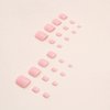 KXAMELIE Solid Color Square Press on Toenails Short,Glossy Fake Toenails Press on Nails Acrylic Toe Nails,Reusable Baby Pink Toenails Fake Toe Nails Natural in 24 PCS,Seamless Fit Toe Nails Glue on