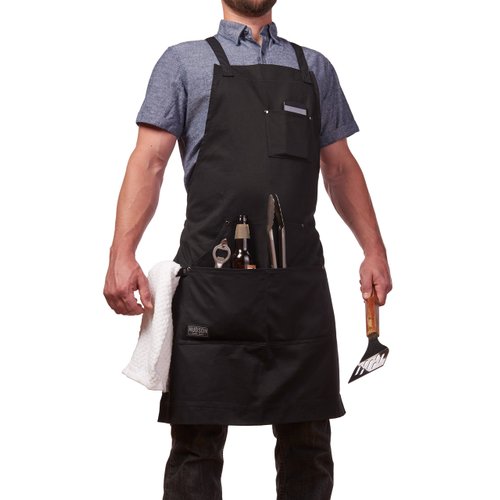 Hudson Durable Goods - Professional Grade Chef Apron - Black - 100% Cotton