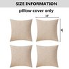 Home Brilliant Throw Pillow Covers 18x18 Lined Linen Square Pillow Covers for Couch Sofa Spring Decor, Set of 4, Light Linen, 18 inch
