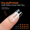 modelones Short Square Nail Tips, Pre-shaped Full Cover Fake Nails Soft Gel Acrylic Nail Tips Nail Extension False Gel x Nail Kit 216PCS 12Sizes