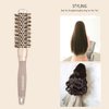 BANGMENG Round Brush with Boar Bristles, Round Barrel Brush for Blow Drying, Nano Thermal Ceramic Ionic Tech, For Straightening & Drying (1 inch Barrel, 2.25 inch with Bristles) Gold