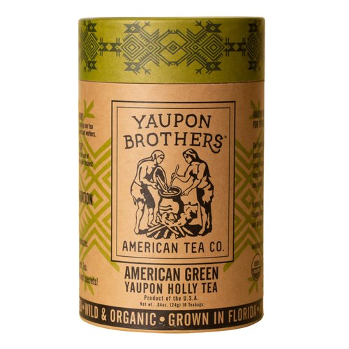 Yaupon Brothers American Green Yaupon Tea - 16 Eco-Friendly Organic Green Tea Bags Crafted from Antioxidant Rich Yaupon Organic Loose Leaf Green Tea & Caffeinated Loose Green Tea Leaves in Fiber Bags