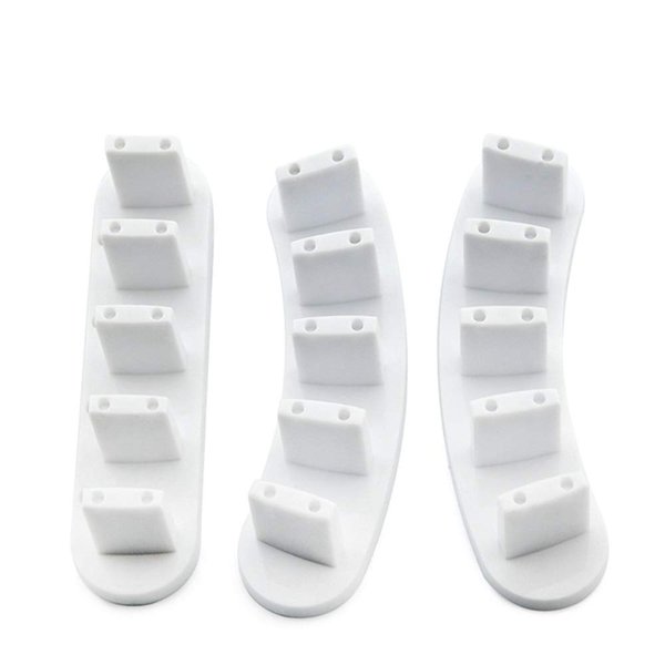 Rolabling 3pcs False Nail Art Tips Practice Display Stand Tool with 10 pcs False Nail Tips for Gel Nail Polish DIY Nail Training Tools (White)