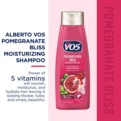 VO5 Moisturizing Shampoo - 12.5 Fl Oz - Pomegranate Bliss - Grape Seed Extract Leaves Hair Looking Vibrant and Beautiful