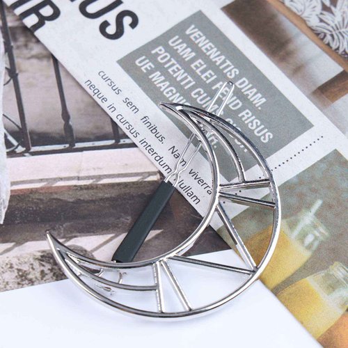 Erimberate Bohemian Crescent Moon Hair Clip Hollow Moon Hair Barrette Geometric Hair Pin Clips Half Moon Hairpin Silver Moon Headwear Metal Decorative Hair Accessories Jewelry for Women and Girls