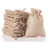 handrong 100pcs Burlap Gift Bag Burlap Bags with Drawstring Jewelry Pouch Jute Hessian Sack Packing Storage Linen bags for Wedding Party Birthday Holiday Treat DIY Art Craft Christmas Favor