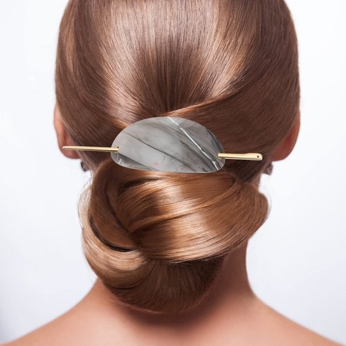 Hair Clips With Stick Vintage Acrylic Hair Slider Pins Oval Shape Ponytail Holders Hair Accessories For Women Hair Barrettes For Women Thick Hair