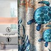 Final Friday Nautical Green Sea Turtles Beach Theme Fabric Shower Curtain Sets Bathroom Blue Ocean Decor with Grommets and Hooks - 72 x 72 Inch Teal
