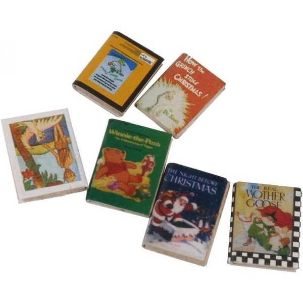 6Pcs Mini Books, 1:12 Dollhouse Miniature Ornament, Book Model Colorful Dolls Books, Pocket Art Dollhouse Accessories