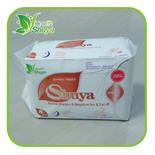 SHUYA Anion Ultral Long Overnight Pads for Woman with Wings,Postpartum Pads After Birth with Patented Negative ion Strip, Super Absorbency, Size 330mm-Scented (Pack of 2, 16)