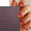 Love Heart Nail Art Stickers Valentine's Day Nail Stickers for Nail Art 6PCS 3D Gold Red White Heart Nail Decals Valentines Nails Art Decorations Supplies Manicure Transfer Sliders for Women Girls