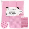 Makartt Lint Free Nail Wipes, Nail Polish Remover Pads 1000PCS Eyelash Extension Glue Wipes, Super Absorbent Soft Non-Woven Acetone Gel Nails Wipes Dry Wipes for Nail Prep and Gel Polish Remover, Pink