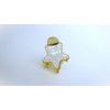 Generic Small mini pearly white iridescent gold metal and acrylic star hair claw clip