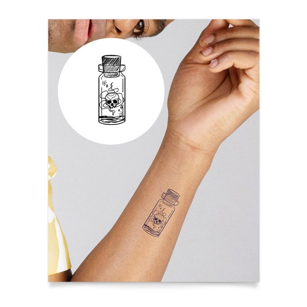Inkbox Temporary Tattoos, Semi-Permanent Tattoo, One Premium Easy Long Lasting, Water-Resistant Temp Tattoo with For Now Ink - Lasts 1-2 Weeks, Agony, 3 x 3 in
