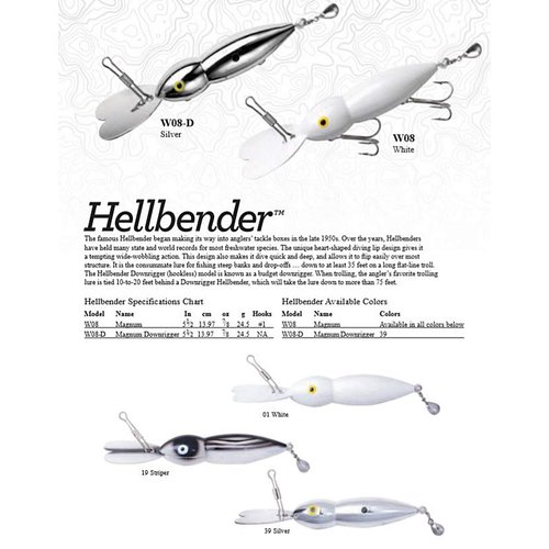 Heddon Magnum Hellbender Deep-Diving Fishing Lure, 5 1/2 Inch, 7/8 Ounce, Silver