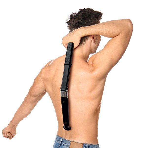 Chargeworx Groom Essentials Rechargeable Back Shavers for Men | USB Charging Hair Trimmer for Men Extendable, Foldable Arm | Back Shaver & Body Trimmer for Men | Electric Razor for Men