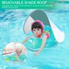 Relaxing Baby-Pool Float with Adjustable Seat Pocket with Canopy of UPF 50+UV Protection Anti-Slip Crotch, Add Tail Chamber Baby Floats for Pool Accessory Air Pump and 2 Pool Toys for Toddler 3M-3Yrs