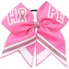 Totelux Breast Cancer Cheer Bows Hair Ties Pink Ribbon Hair Rubber Band Ponytail Holder Glitter Elastic Hair Bow Ties for Women Breast Cancer Awareness Hair Accessories