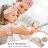 9 Pcs Reusable Spa Headband Wrist Washband Face Wash Set Include 3 Microfiber Headband 6 Wrist Washband for Women Girls Avoid Liquid from Spilling Down Arms(Hot Pink, Beige, Coffee,Gentle Style)