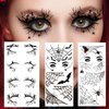 4 Pairs Halloween Eye Shadow Stickers Eyeliner Decals Spider Web Skull Bat Temporary Tattoo Stickers Face eye Makeup Stickers for Women Girls Halloween Masquerade Party.
