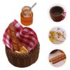 UPKOCH Miniature Food Dollhouse Accessories Decor Set 1:12 Scale Bread Honey Basket Picnic Cloth Flowers Dollhouse Decoration Accessories Mini Room Display Props Models