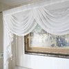 Risuho European White Sheer Valance Solid Color Waterfall Swag for Living Room Luxury Window Treatment for Bedroom, Rod Pocket Top 1 Panel 59 inches Wide