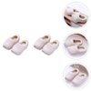 COHEALI Mini Finger Shoes 4pcs Mini Wooden Shoes Miniature Wooden Shoes Blank Wooden Shoes Mini House Decor Miniature Doll Shoes