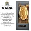 Kent Men's Oval Men Military Hair Brush, 100% Natural Black Boar Bristle for Mens Grooming Hair, Mustache and Beard, Scalp Brush, 360 Wave, Beard Straightener and Facial Brush. Made in England