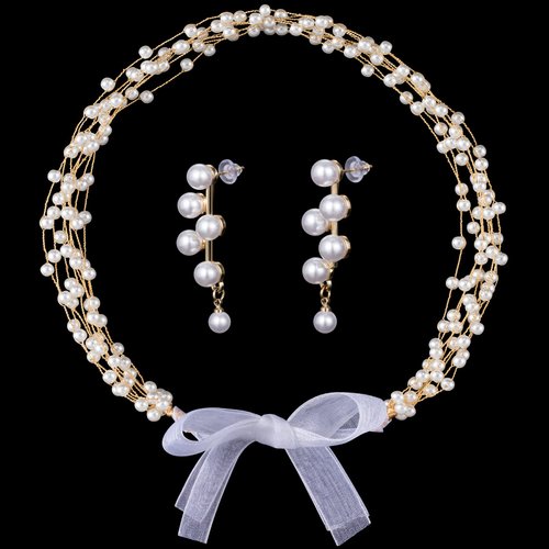 PAGOW Pearl Bridal Headpiece, Bridal Headpiece Wedding Headband, Bridal Headband Hair Jewelry for Women Wedding Engagement Birthday Christmas
