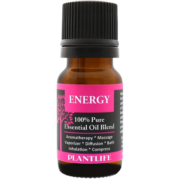 Plantlife Energy Aromatherapy Essential Oil Blend - Straight from The Plant 100% Pure Therapeutic Grade - No Additives or Fillers - Made in California 10 ml