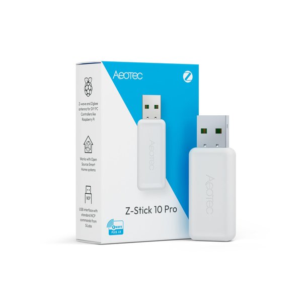 Z-Stick 10 Pro - Zigbee 3.0 & Z-Wave 800 Series USB Adapter - Works with HomeAssistant - Zigbee2MQTT - Z-Wave Controller - Z-Wave Long Range - Up to 1 Mile Wireless Range - cloudfree