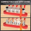 DaierTek Power Distribution Block with Cover Mini 5 x 1/4" Studs Bus Bar Terminal Block Max 150A 48V DC 300V AC Positive & Negative for Automotive Car Marine
