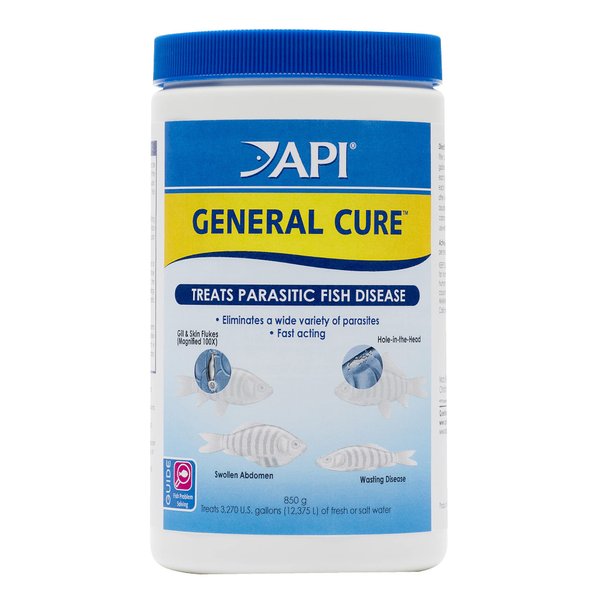 API GENERAL CURE Freshwater and Saltwater Fish Powder Medication 30-Ounce Bulk Box,White
