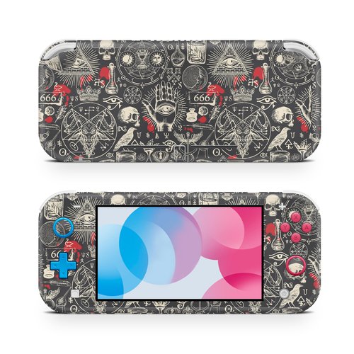 ZOOMHITSKINS Switch Lite Accessories, Compatible for Switch Lite Skin, Mysterious Dark Secret Red Black Deep, 3M Vinyl, Durable & Fit, Easy to Install, Made in The USA