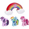 DecoSet® My Little Pony™ Over The Rainbow Signature Cake Topper, 4 Piece Decoration, Rainbow Dash, Pinkie Pie, and Twilight Sparkle, A Rainbow Coin Bank, Collectable Figurines For Birthday