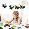 Mezchi 120 Pcs Butterfly Scratch Art for Kids, Rainbow Scratch Paper with 12 Wooden Stylus, Black Scratch Off Paper for Kids, Butterfly Crafts for Kids DIY Crafts, Scratch Art Party Favors,12 Styles