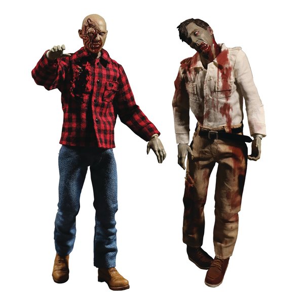 Mezco Toys One: 12 Collective: Dawn of The Dead Fly Boy & Plaid Zombie Action Figure 2 Pack