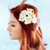 Koolgil Women's Fashion Hawaiian Foam Plumeria Flower Clips Plumeria Flower Bowknot Hair Clip for Bridal Wedding Luau Beach Tropical Vacation Party Hair Decorations (3 Sizes White)