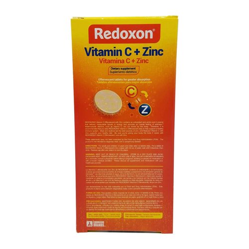 Orange Flavored Redoxon Effervescent Vitamin C Tablets with Zinc 20 ct