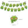 Spring Frog Themed Birthday Party Supplies Safari Birthday Decorations Set with Happy Birthday Banner, Cupcake Toppers, Balloons for Boys Girls Woodland Themed Party Decor