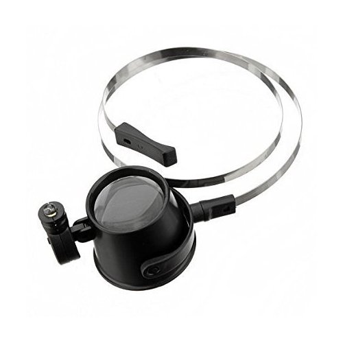 15X Loupe Lens Headband Magnifying Glass Jeweler Watch Repair Magnifier with LED Eye Loupe